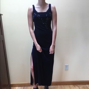 Long Velvet Evening Dress